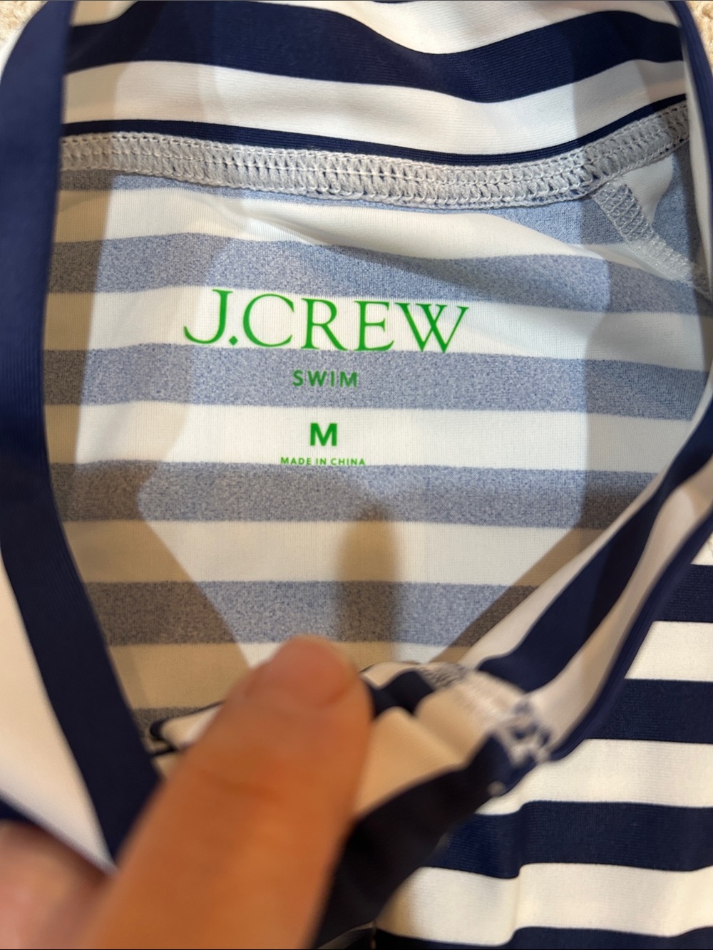 J. Crew Long-sleeve rash guard in stripe M - Picture 3 of 8